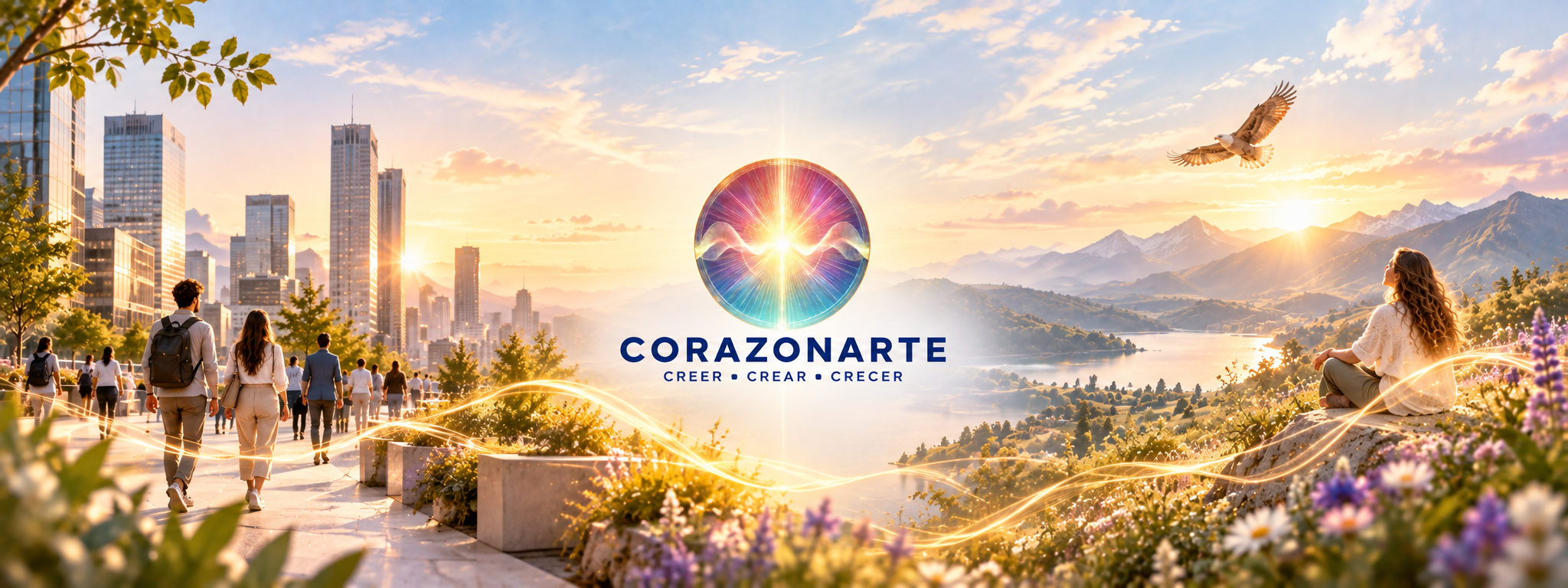 Panorama de Corazonarte entre ciudad, naturaleza y montañas